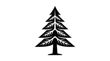 Obraz premium Stylized Coniferous Tree Silhouette Vector Icon