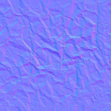 Seamless Crumpled Paper Normal Map, Tileable Wrinkled Sheet Texture for 3D Rendering