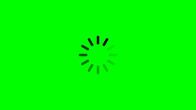Animated Circular Loading Spinner on Green Screen Background, Rotating Progress Indicator for Buffering, Waiting, Processing, Download, Upload, App, Website and Interface Status Video