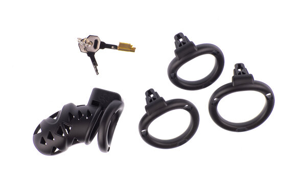 Men's fetish accessories for pleasure isolated on white background