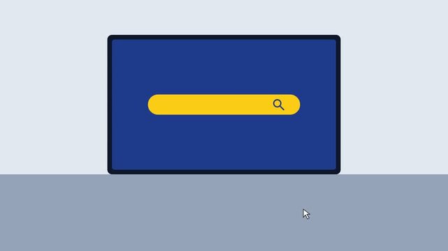 Animated concept of achieving a goal and online search.
