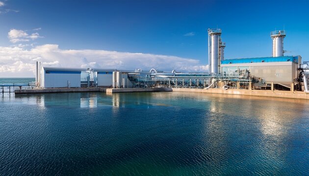 harnessing the power of water a modern desalination plant transforming seawater into fresh renewable water supply
