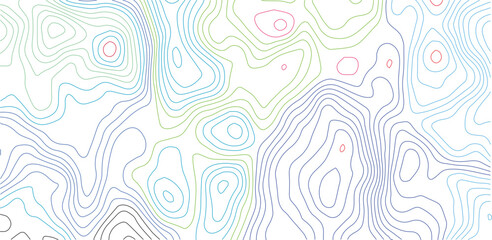 Obraz premium Abstract topographic map contour lines background in colorful dashed style with topographic abstract background colorful geography cartography visualization geometric 