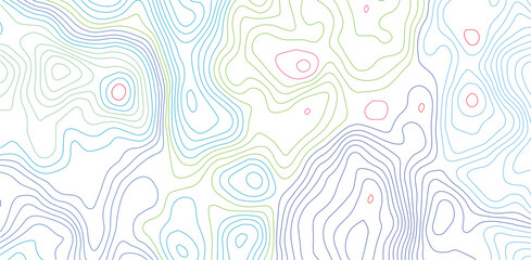 Obraz premium Abstract topographic map contour lines background in colorful dashed style with topographic abstract background colorful geography cartography visualization geometric 