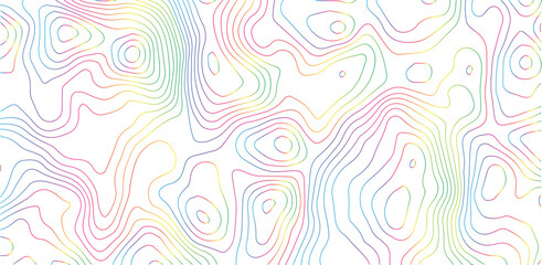 Obraz premium Abstract topographic map contour lines background in colorful dashed style with topographic abstract background colorful geography cartography visualization geometric 