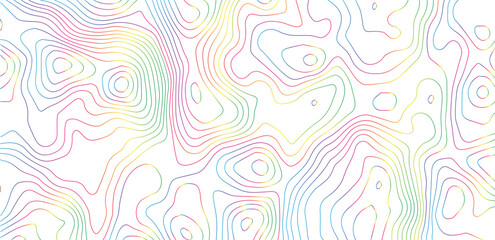 Obraz premium Abstract topographic map contour lines background in colorful dashed style with topographic abstract background colorful geography cartography visualization geometric 