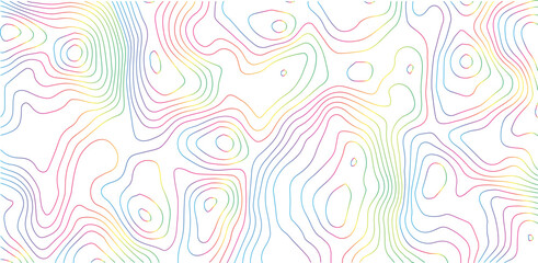 Obraz premium Abstract topographic map contour lines background in colorful dashed style with topographic abstract background colorful geography cartography visualization geometric 
