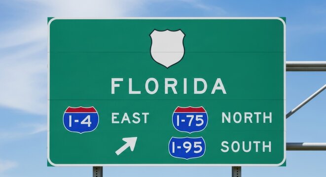 Florida Highway Junction Signage