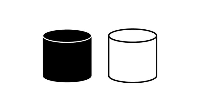 Vector illustration of cylinder shapes icon set on a transparent background