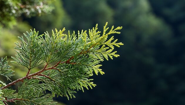 branch and leaf of the dwarf hinoki cypress chamaecyparis obtusa nana gracilis