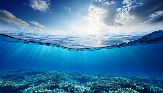 sky waterline and underwater background