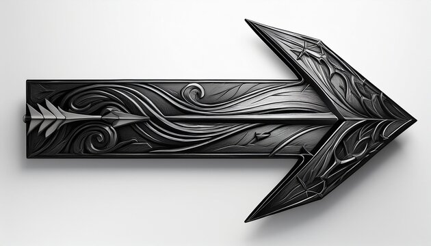 black arrow isolated on white background