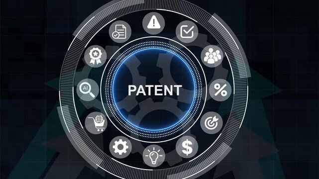 Business interacting with a digital hologram interface for patent and intellectual property protection. 3d Motion graphics