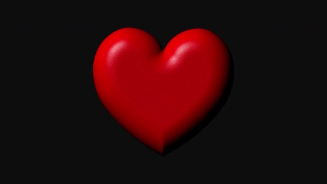 4K seamless looping heart shape animation with smooth pulse motion on transparent alpha channel.
