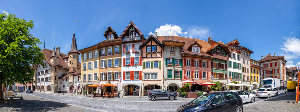 Altstadt, B&uuml;ren an der Aare, Bueren an der Aare, Schweiz 