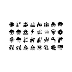 Obraz premium Collection of black silhouette icons on white background