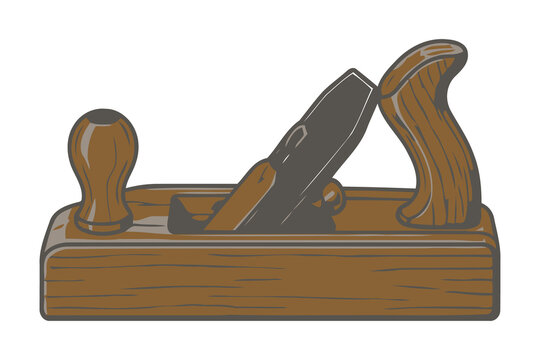 Vintage Wooden Hand Plane Isolated on Transparent Background, Traditional Carpentry Tool for Woodworking, Joinery and Craftsmanship
