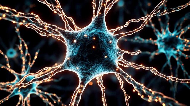 Abstract neuron cell network synapse connection science
