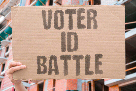 "Voter ID Battle" A voter ID battle rages in the state legislature. VOTER. BATTLE. LEGISLATURE. ID. RAGES.