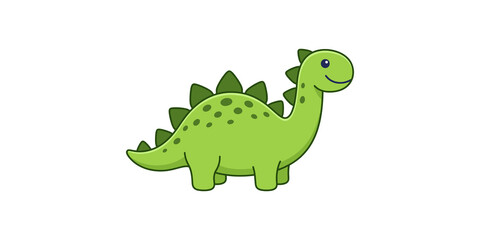 Cute green dinosaur cartoon character friendly and happy prehistoric reptile illustration adorable smiling dinosaur illustration playful cartoon dinosaur friendly dinosaur.