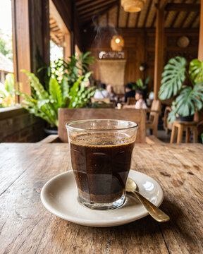 Indonesian Kopi Tubruk Coffee Prepared Directly in the Cup.
