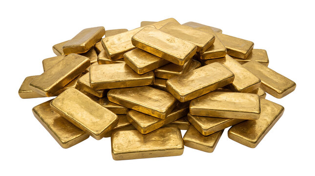 A pile of gold bars for the concept of wealth and finance.