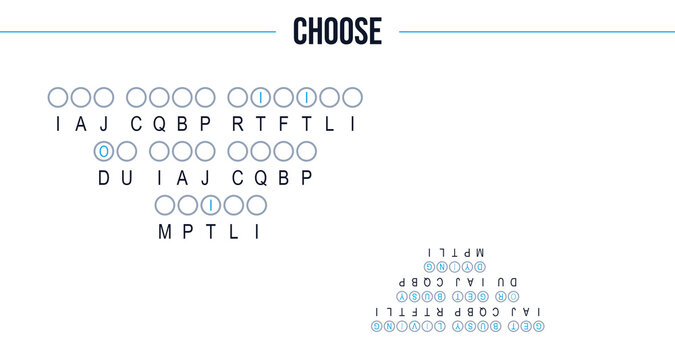 Secret code puzzle with letters and patterns for logic thinking  