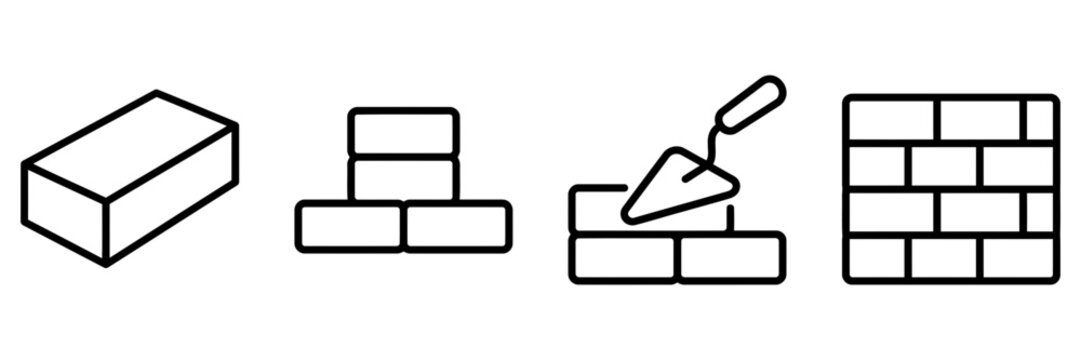 Professional construction equipment featuring a 4 lineart icon set isolated on transparent background