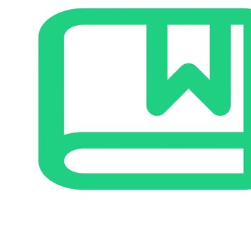 Green book icon animation featuring a bookmark element displayed in minimalist vector graphic style suitable for user interface design elements within a dynamic digital motion video.