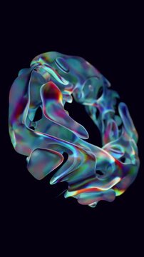 looped 3d animation. spherical waves of the molecular structure of matter. scientific background
