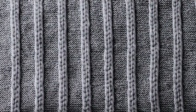 close up of grey knitted fabric texture
