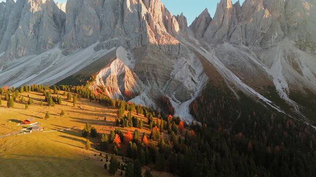 Seceda Mountain In Puez Odle Nature Park in Val Gardena. Dolomites, Italy