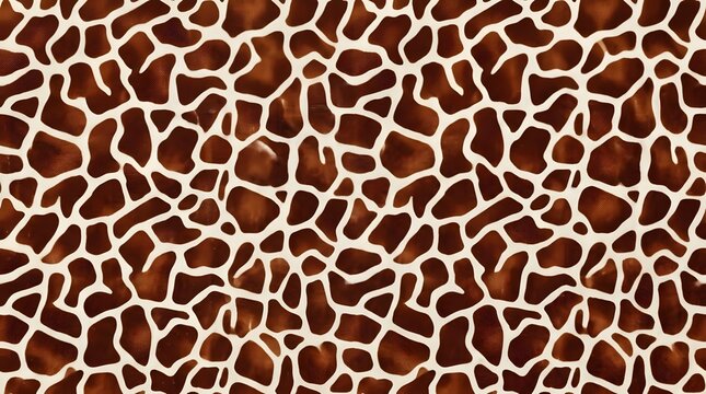 Seamless brown giraffe skin pattern background with abstract animal print texture for wildlife fashion textile design and creative decoration