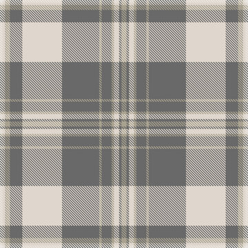 Traditional tartan plaid design with a classic woven appearance and dim gray and light tones. The seamless pattern recreates the look of woven fabric and works well as a decorative surface background.