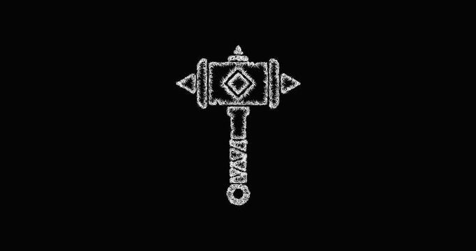Sketch orc hammer icon animation - smooth progressive reveal
