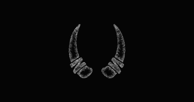Sketch orc tusks icon animation - smooth progressive reveal
