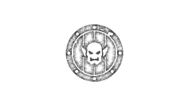 Sketch orc shield icon animation - smooth progressive reveal