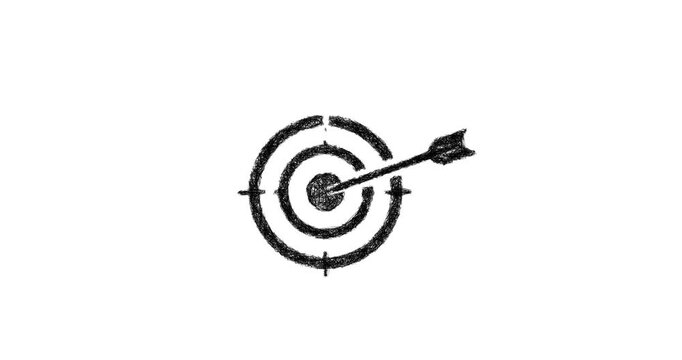 Sketch aim shot icon animation - smooth progressive reveal