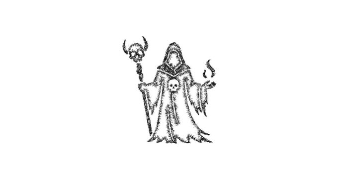 Sketch necromancer icon animation - smooth progressive reveal
