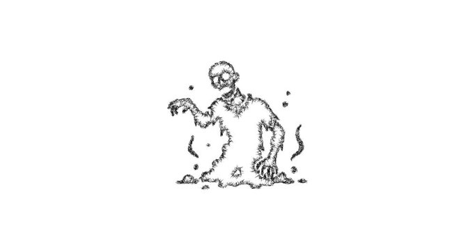Sketch summon zombie icon animation - smooth progressive reveal