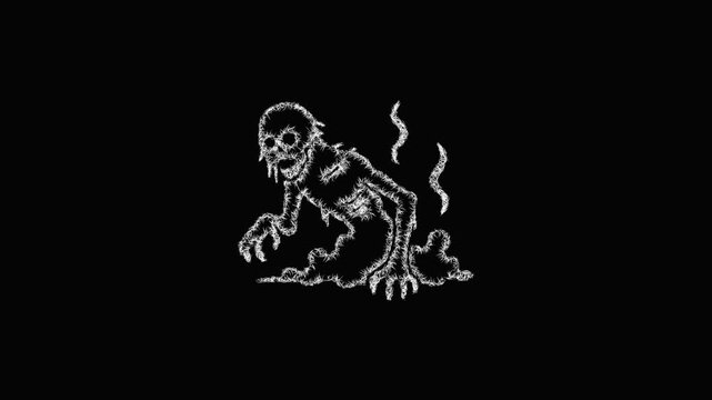 Sketch summon ghoul icon animation - smooth progressive reveal