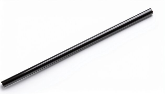 black drinking straw isolated on a white background