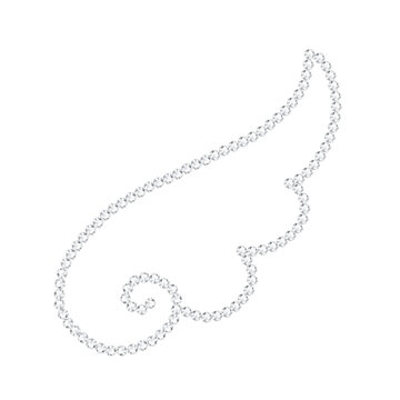 Elegant Rhinestone Angel Wing Design Vector On Transparent Background. Shimmering Crystal Gemstone Wing Line Art In Luxury Fashion Style.