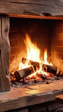 Cozy warm fireplace burning in rustic stone fireplace hearth fire warmth wood logs flames fire warmth wood logs flames