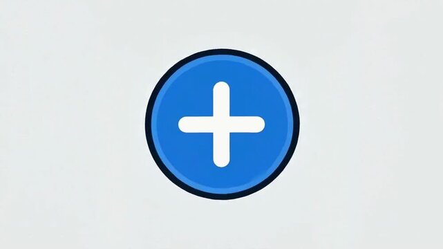 Pulsing blue circular button with white plus sign icon