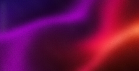 Abstract red purple dark colors gradient background, blurred wave on black grain texture effect backdrop, glowing lights color flow pattern © Islamov