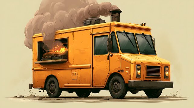 Yellow off-road dump truck with large front wheel loader, industrial scene