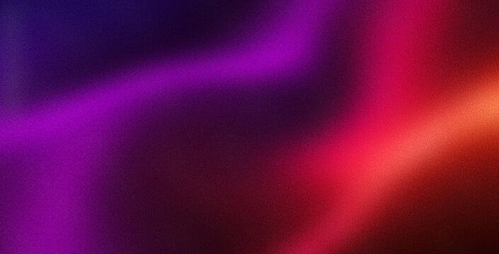 Abstract red purple dark colors gradient background, blurred wave on black grain texture effect backdrop, glowing lights color flow pattern