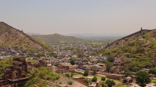 city view from amer fort in jaipur