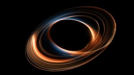 Fototapeta premium Abstract glowing light ring vortex suggesting energy and motion around a dark central void